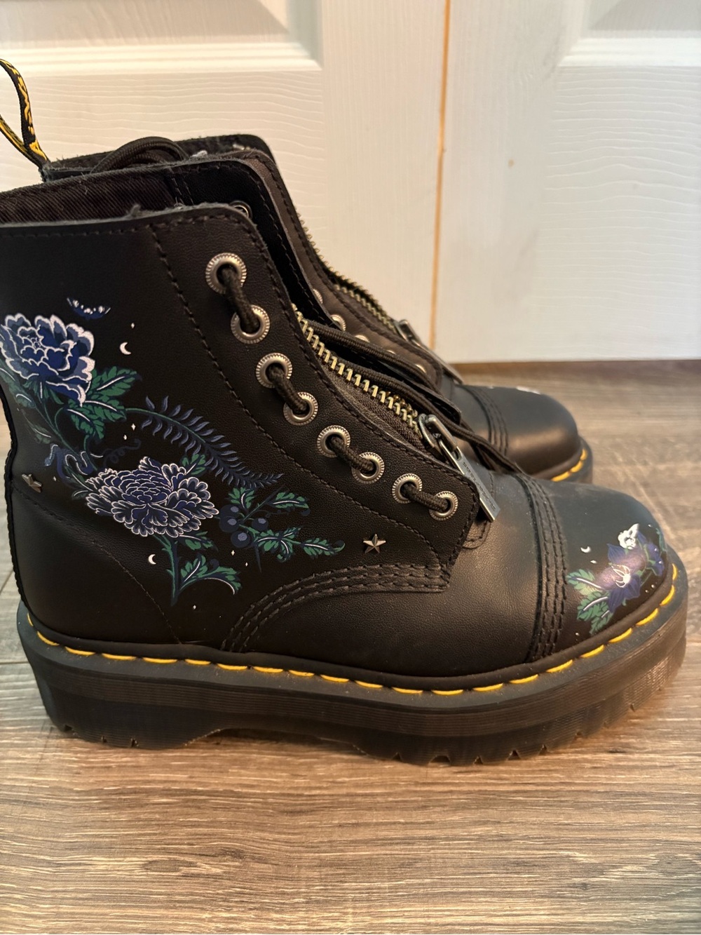 Limited Edition Blue Flower Platform Dr. Martens size 8